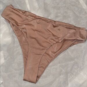 Elegant Women's Tan Shimmer Swim Bottom